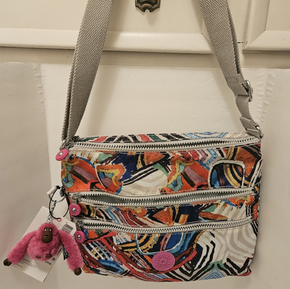 Kipling Abstract Graphic Art Shoulder Bag NWT